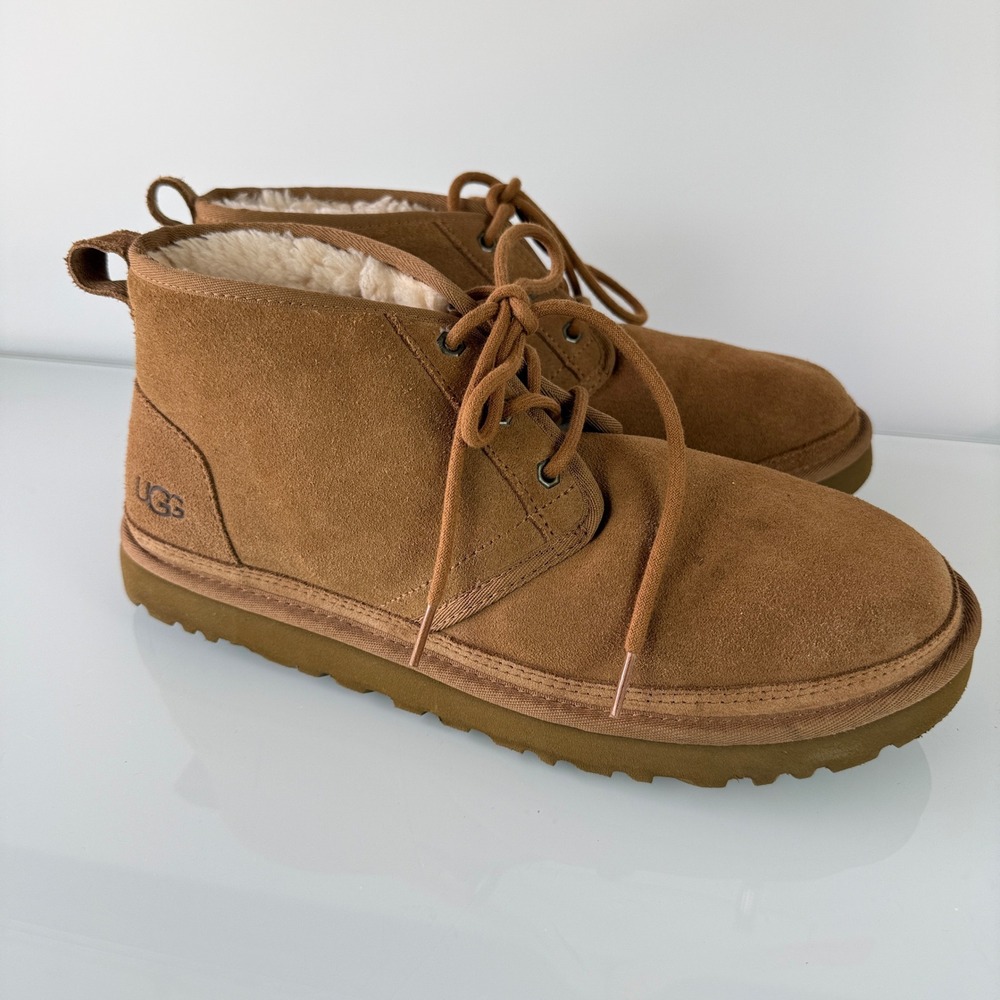 UGG Neumel Chukka Boots Mens Size 12 Chestnut Suede Lace Up 3236